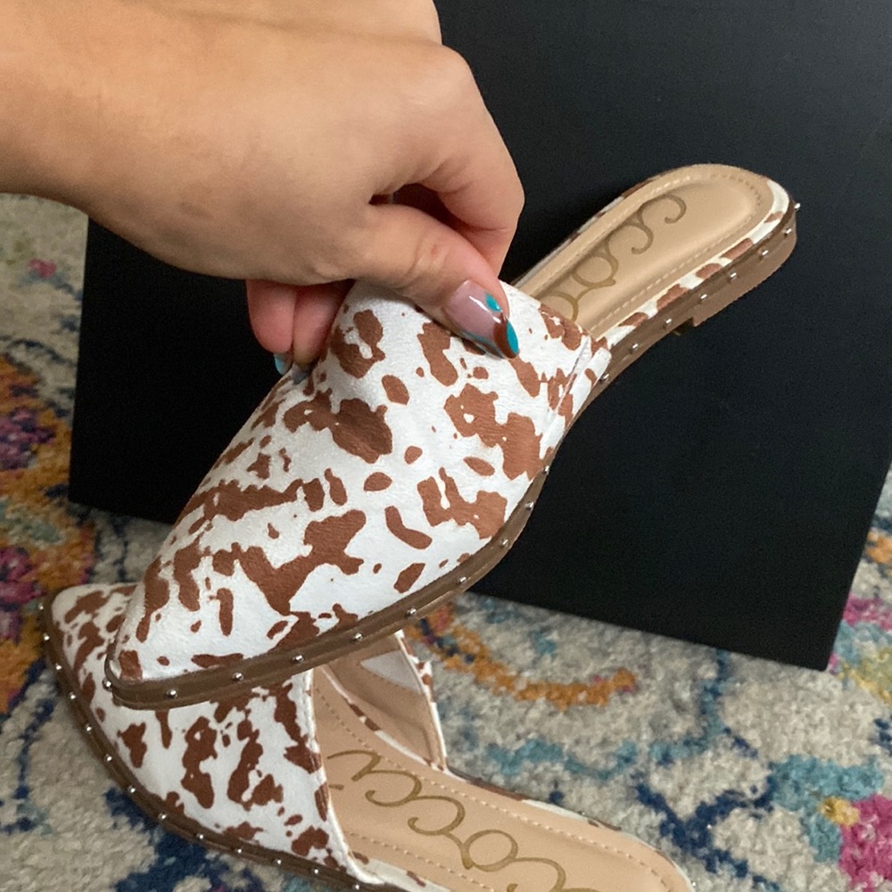 Size 6 Cow Print mules! You NEED them, so cute!